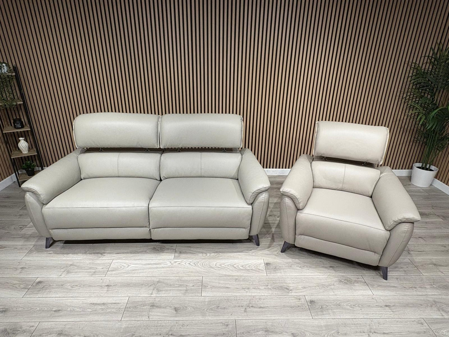 Furniture Village JUDE Style Leather 3 Seater Sofa + Armchair Set - RRP £4,490