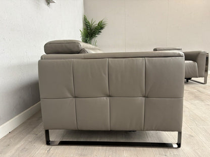 Furniture Village GISELLA Leather 3 Seater Sofa + Armchair Power Set - RRP £4390