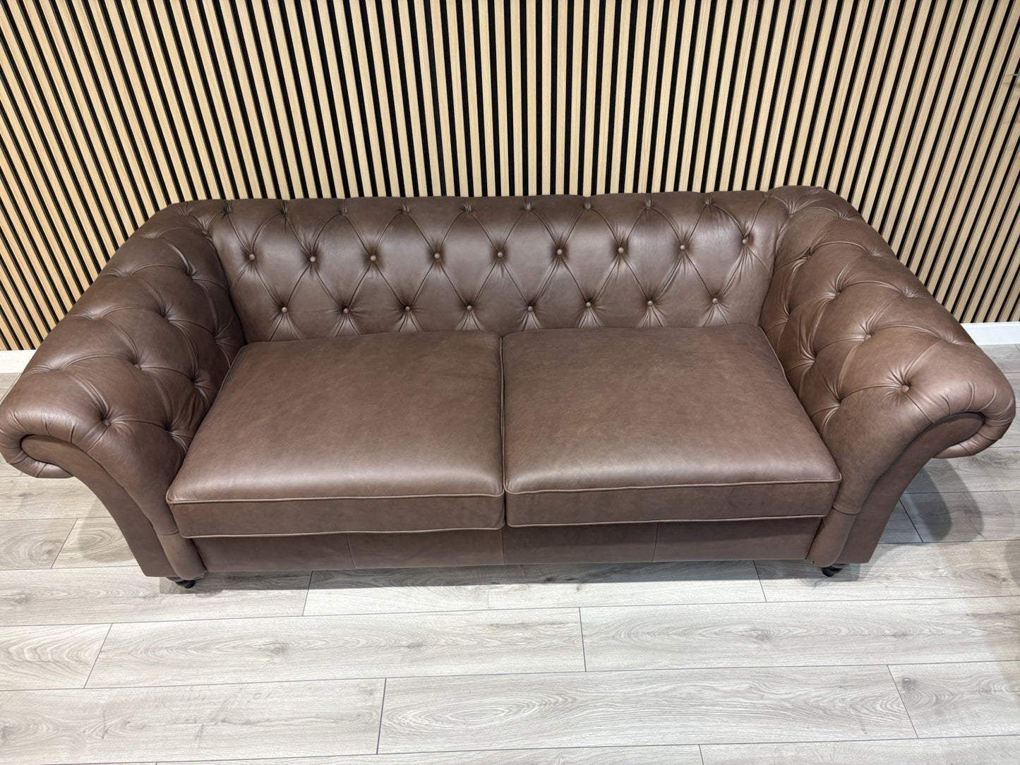 Next GOSFORD Leather Chesterfield Large 3 Seater + 2 Seater Sofa Set - RRP £5490