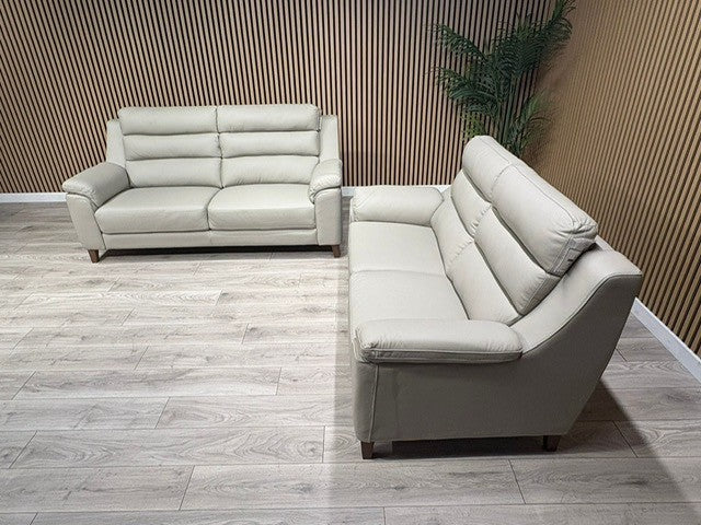 John Lewis Sample BELLA Leather Sofa, Pearl - Different Combinations Available