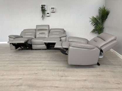 DFS Braylan Leather 3 Seater + Armchair, Power Recliner Sofa Set - RRP £2,248