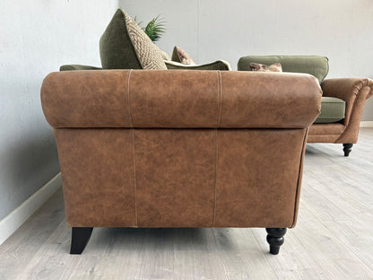 CHATSWORTH Farmhouse Style Fabric 2 Seater Sofa + Love Chair Set RRP £3390
