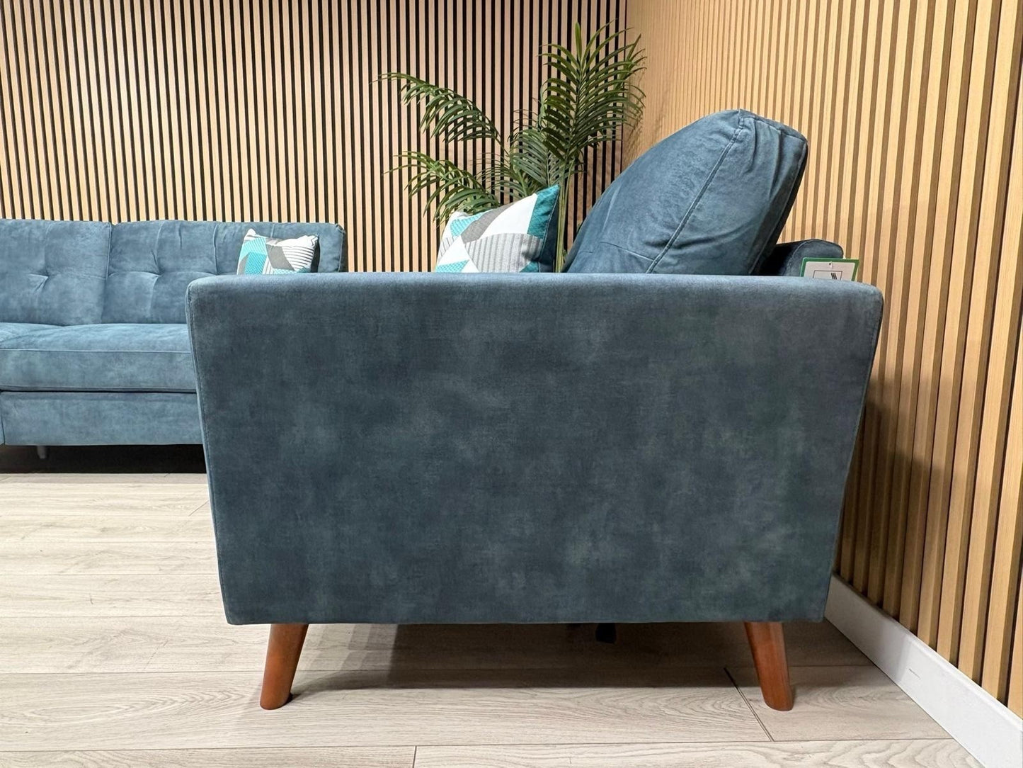 DFS - Studio Style 3 Seater Sofa + Armchair Power Set, Ocean Blue - RRP £2,448