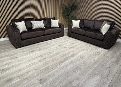 DEVINE Glamour Fabric 3 Seater + 2 Seater Sofa Set,  Bournville - RRP £2,698
