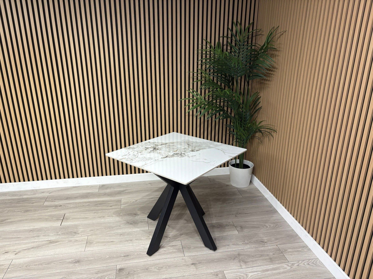 NEXT Sample - Crete Marble Effect Square Dining Table - RRP £699