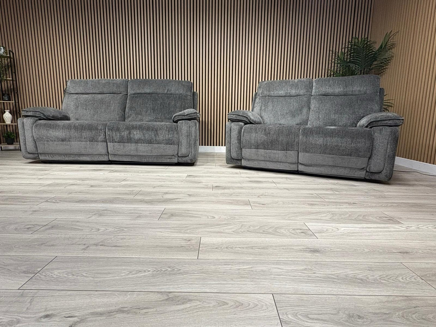 DFS Sample - Cadenza Style Fabric 3 + 2 Seater Power Sofa Set - RRP £2898