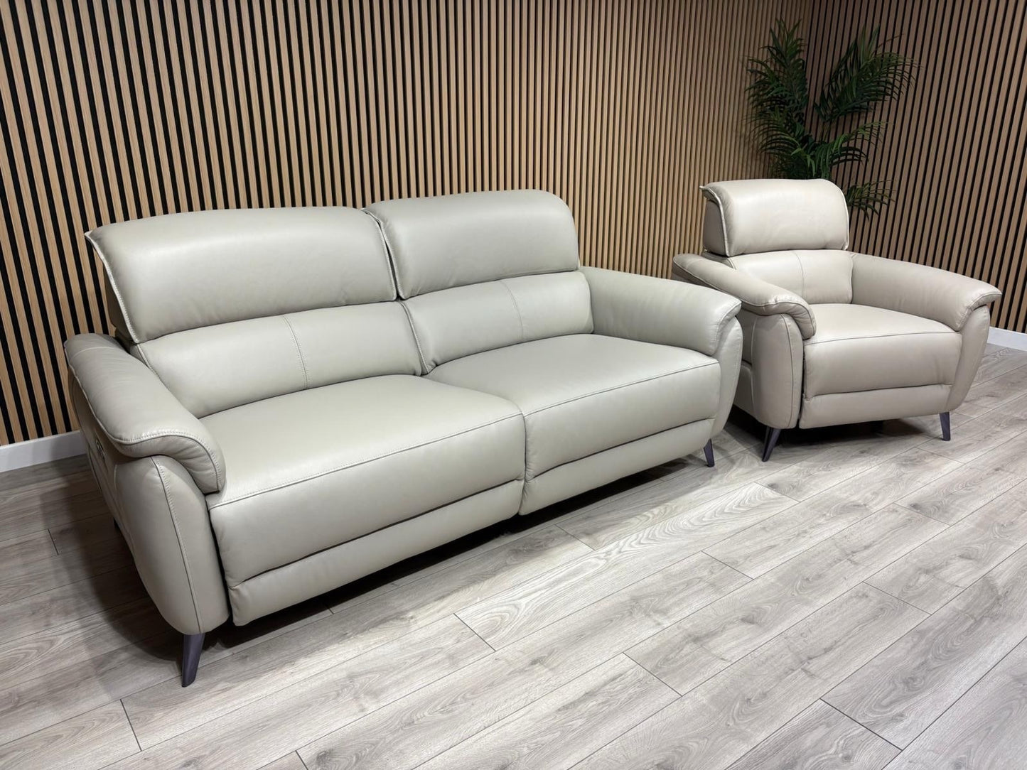 Furniture Village JUDE Style Leather 3 Seater Sofa + Armchair Set - RRP £4,490