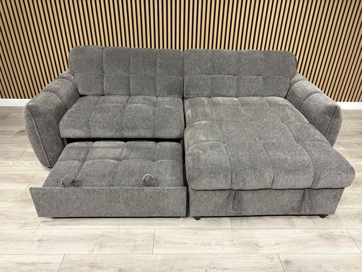 CAMDEN Premium Fabric RHF or LHF Chaise Sofa Bed with Storage - RRP £1595