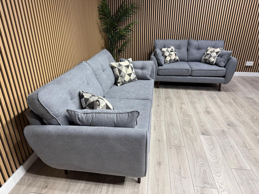 DFS - Zinc 3 & 2 Fabric Seater Sofa Set RRP £1799