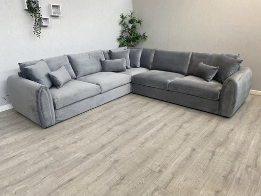 Sofology - MARBLE ARCH Style Fabric Large 2 Corner 2 Sofa, Grey - RRP £3,999