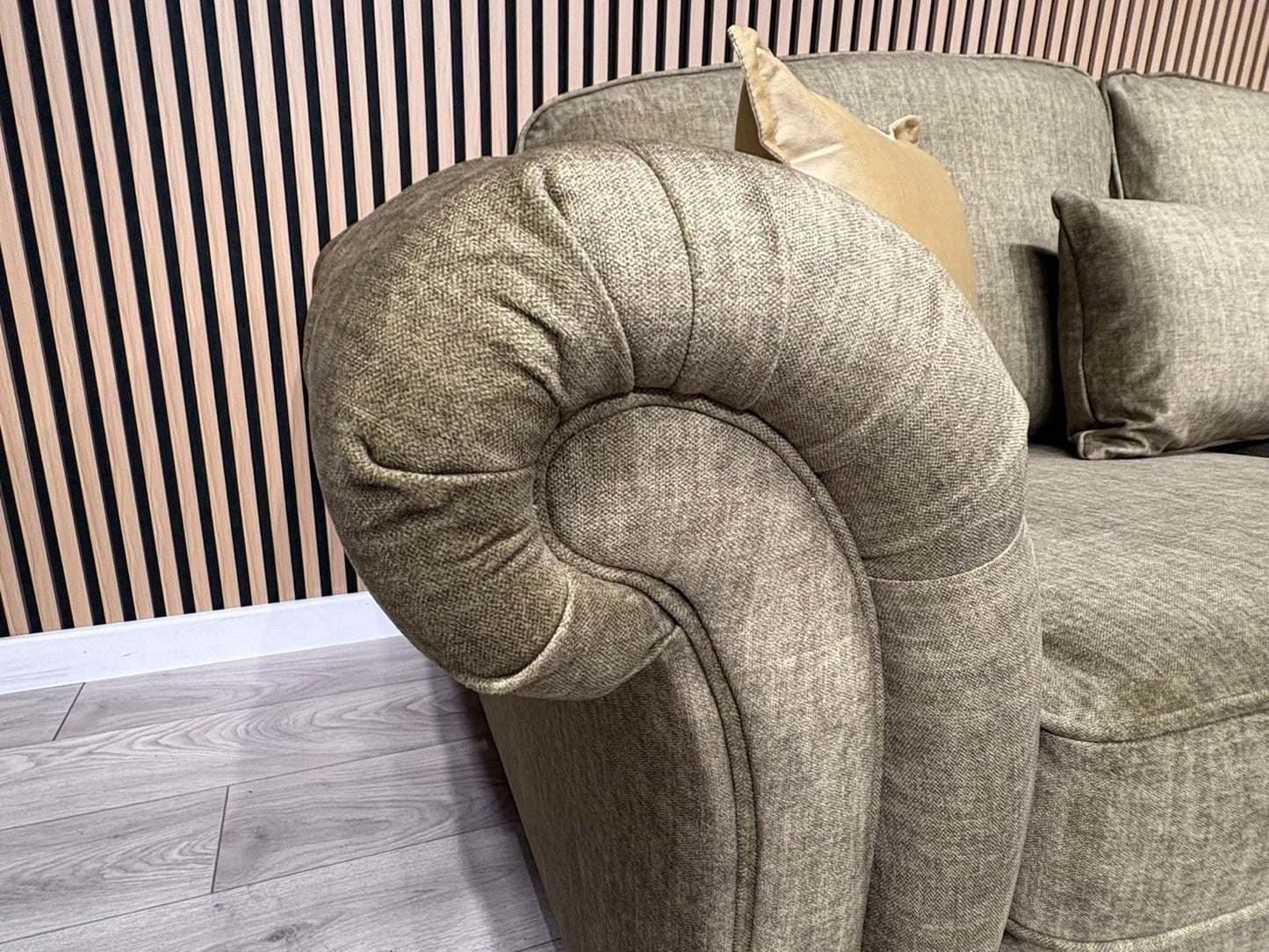 A&J Victoria Fabric 3 Seater Sofa + Love Chair + Footstool Set - RRP £4897