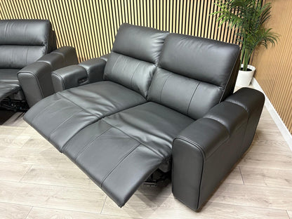 DFS Sample Bellagio Leather 3 Seater + 2 Seater Sofa Set, Power Recliners RRP: £3840