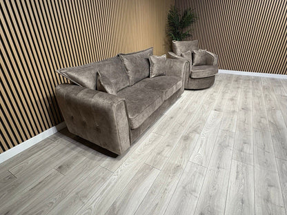 DFS - CHERISHED Style 3 Seater Sofa + Swivel Armchair, Formal Back - RRP £2,248