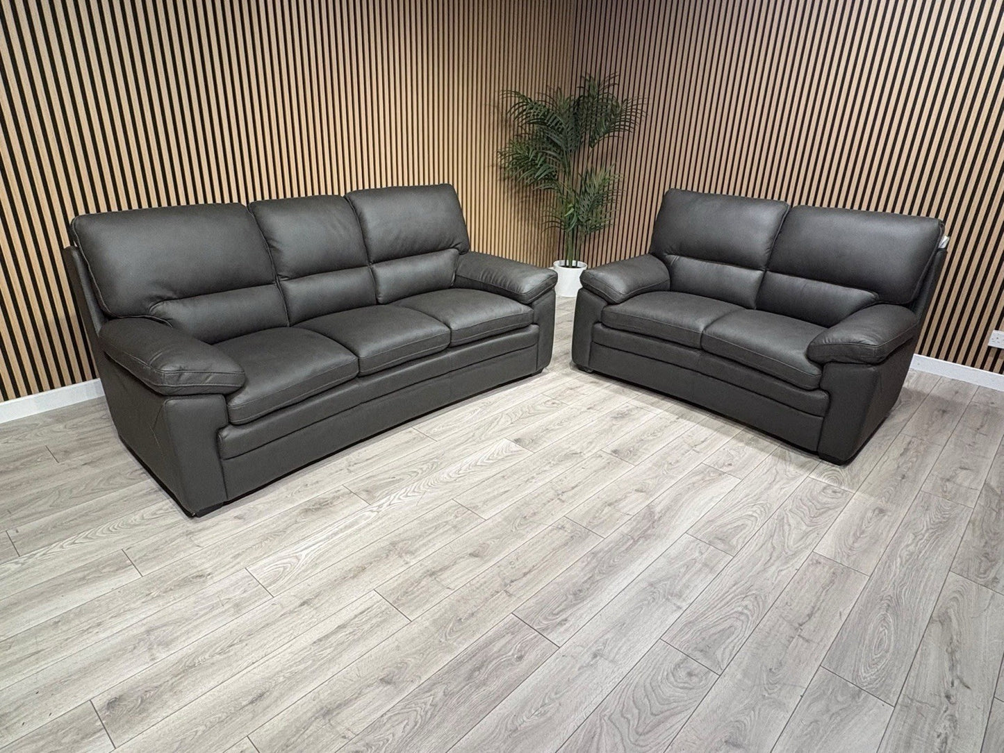 DFS Brooker Leather 3 Seater + 2 Seater Static Sofa Set  - RRP £3690