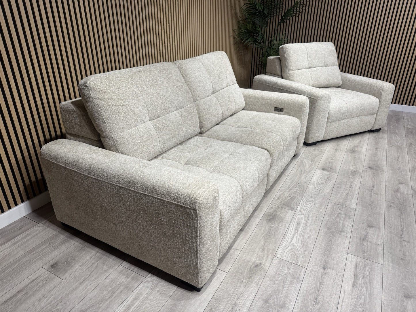 DFS Una 3 Seater Sofa + Love Chair Power Slider Set RRP £2398
