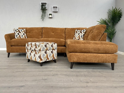 Sofology HALSTON Style Fabric RHF Chaise Corner Sofa + Foostool - RRP £2,898
