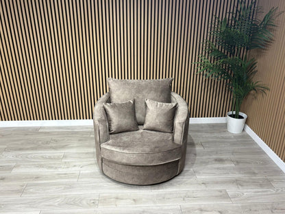DFS - CHERISHED Style Fabric Swivel Armchair, Formal Back - RRP £949