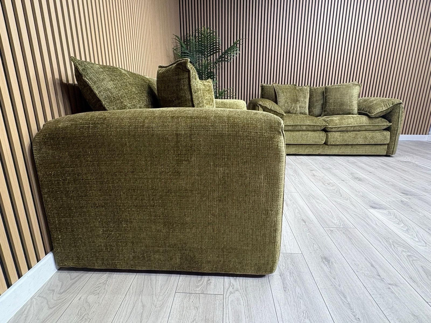 SOLICE Fabric 3 Seater + 2 Seater Sofa Set, Green - RRP £2,498