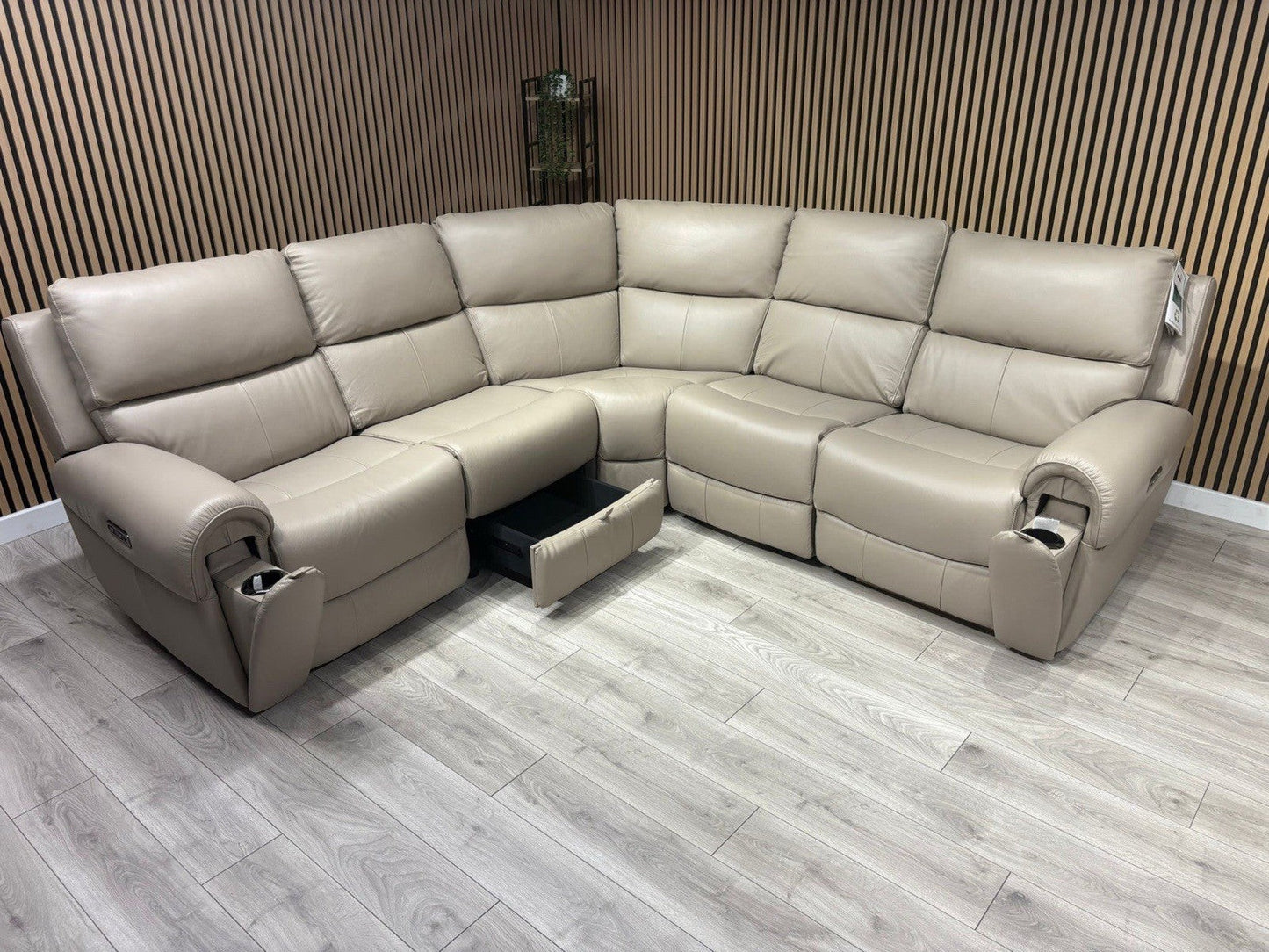 Oak FurnitureLand - Ezra Leather Modular Corner Sofa Power Recliners - RRP £3549