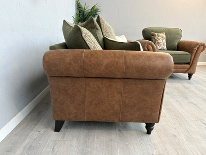 CHATSWORTH Farmhouse Style Fabric 3 Seater Sofa + Armchair Set RRP £3390