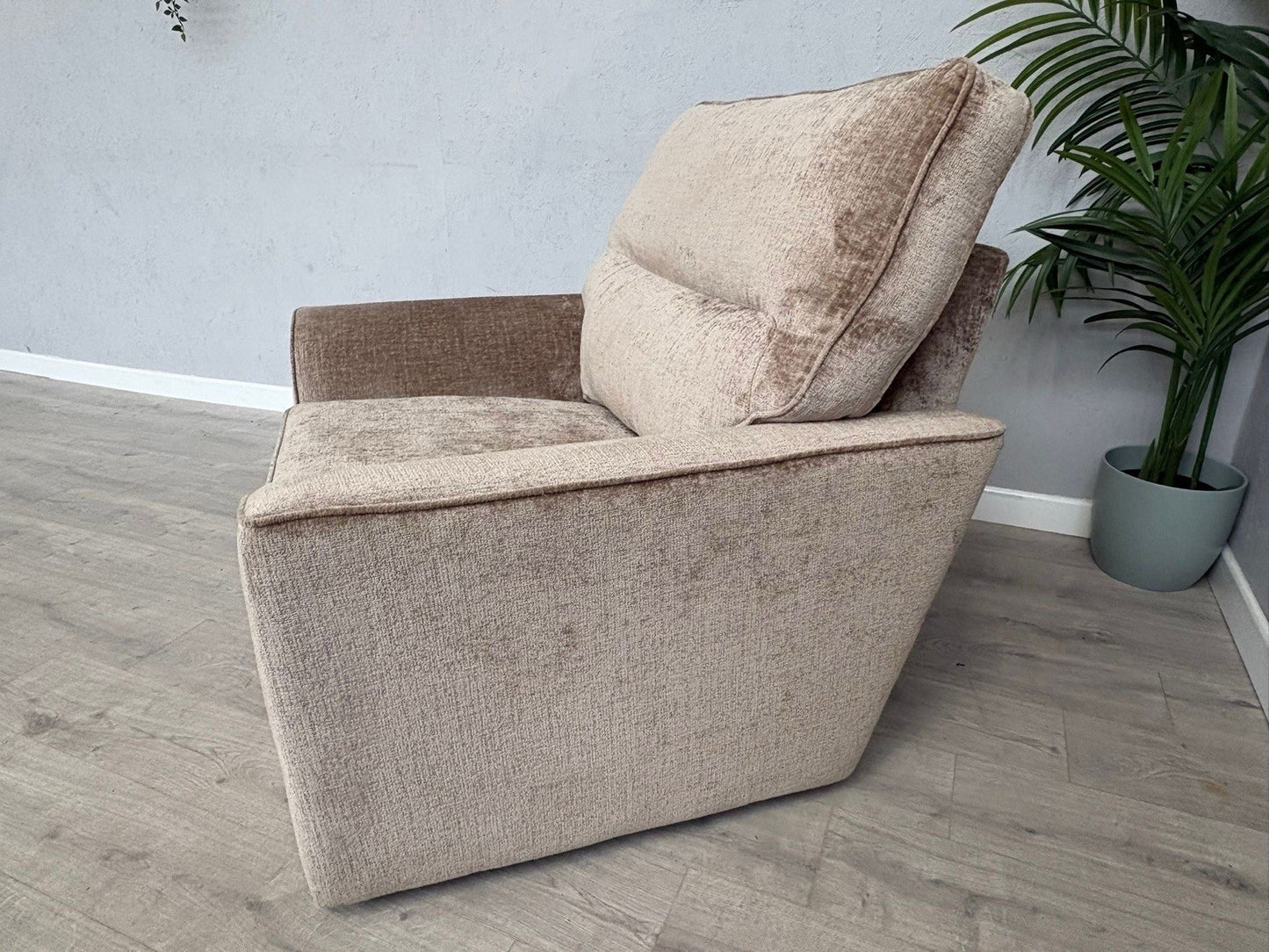 NEXT - Stamford Fabric Armchair, Plush Chenille Mid Natural - RRP £750