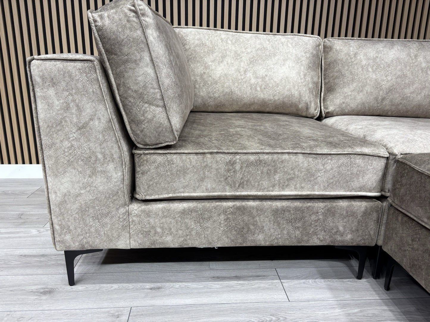 ELIJAH Modular Premium Fabric Corner Sofa, Mink - RRP £3,799