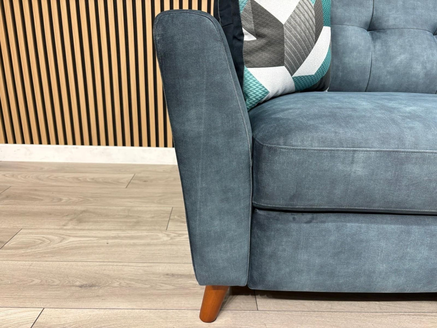 DFS - Studio Style 3 Seater Sofa + Armchair Power Set, Ocean Blue - RRP £2,448