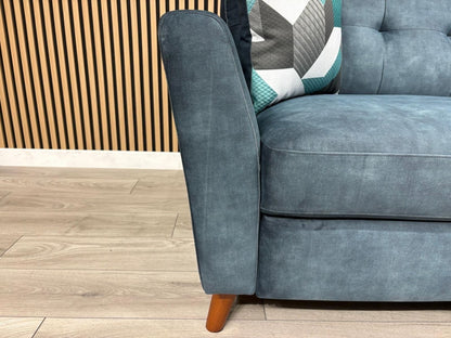 DFS - Studio Style 3 Seater Sofa + Armchair Power Set, Ocean Blue - RRP £2,448
