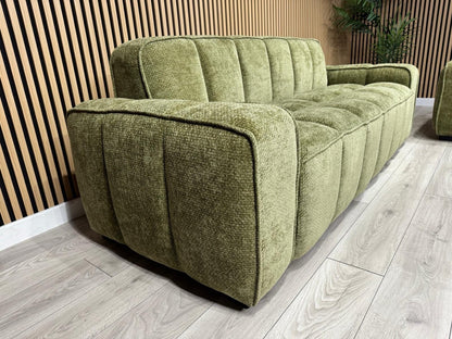 PARIS Fabric 3 Seater + 2 Seater Sofa Set, Olive - RRP £2,578