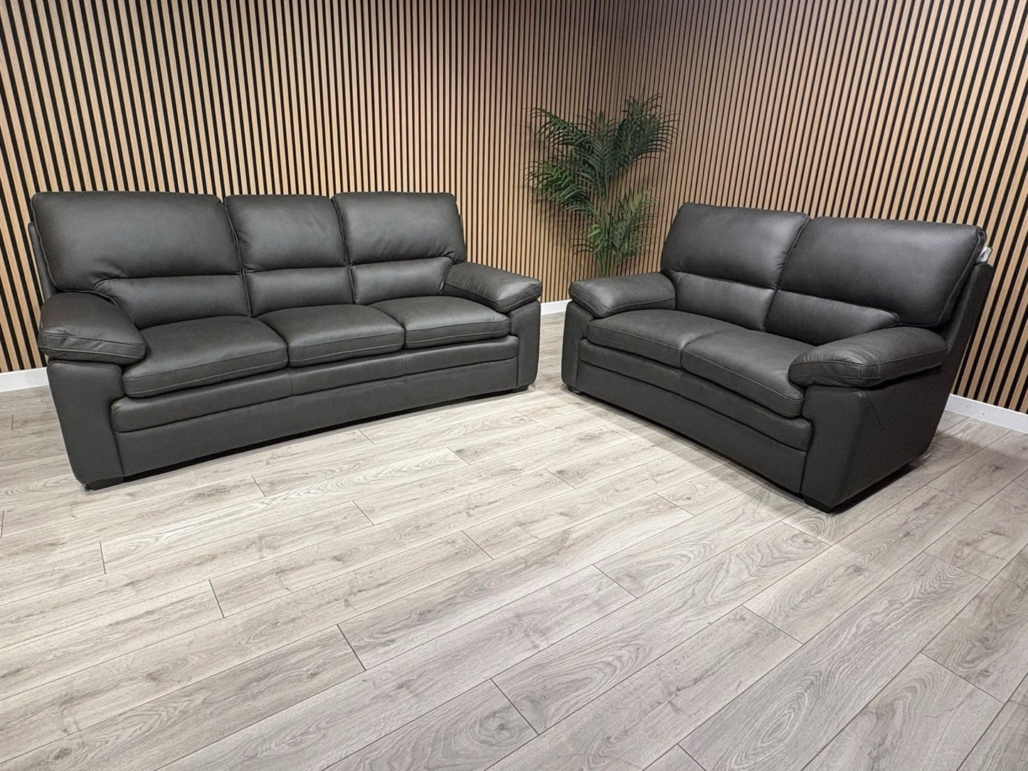 DFS Brooker Leather 3 Seater + 2 Seater Static Sofa Set  - RRP £3690