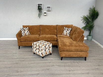 Sofology HALSTON Style Fabric RHF Chaise Corner Sofa + Foostool - RRP £2,898