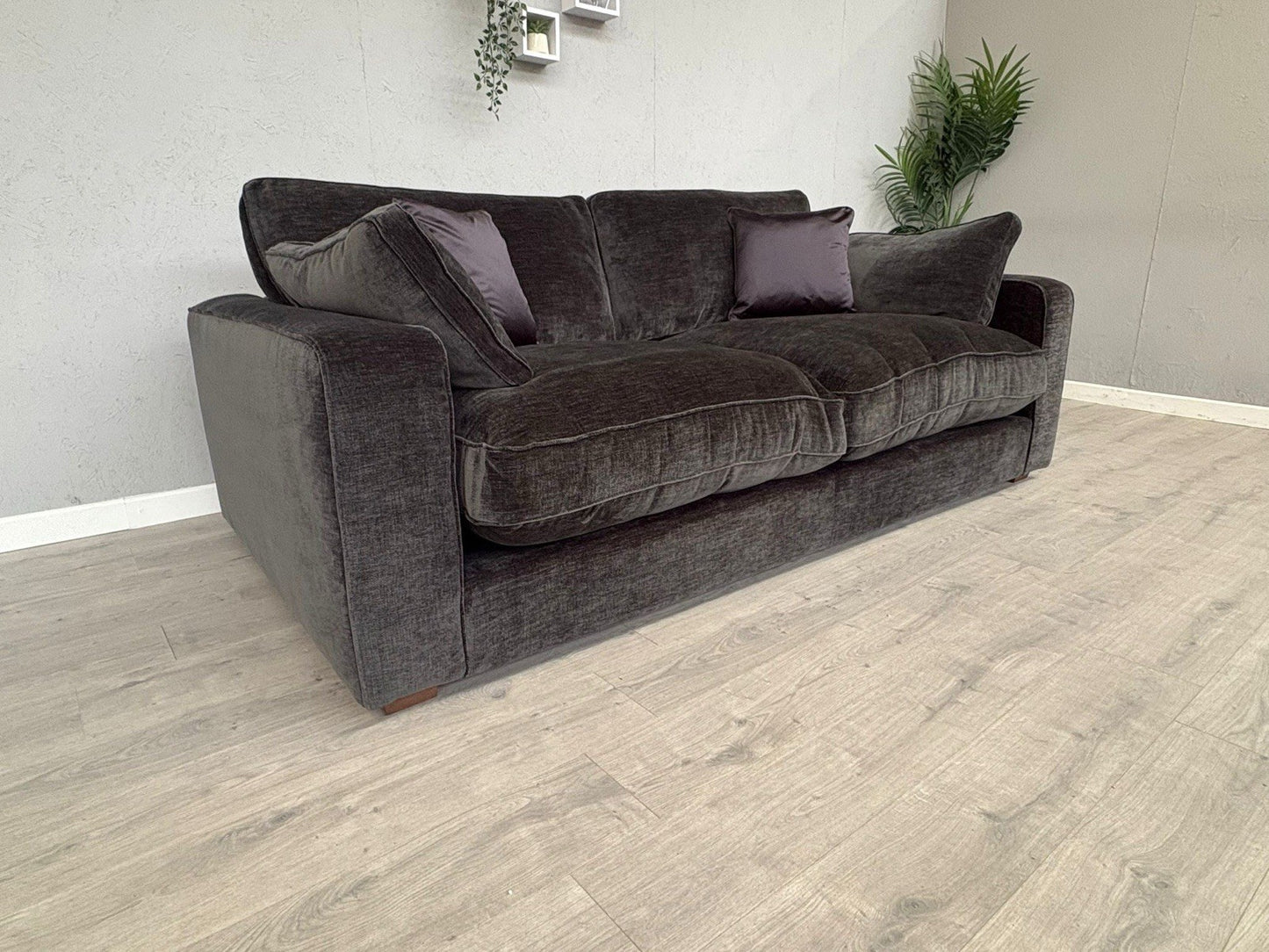 Sofology - CAVALLI Fabric Large 3 Seater Sofa, Chenille Slate - RRP £3,599