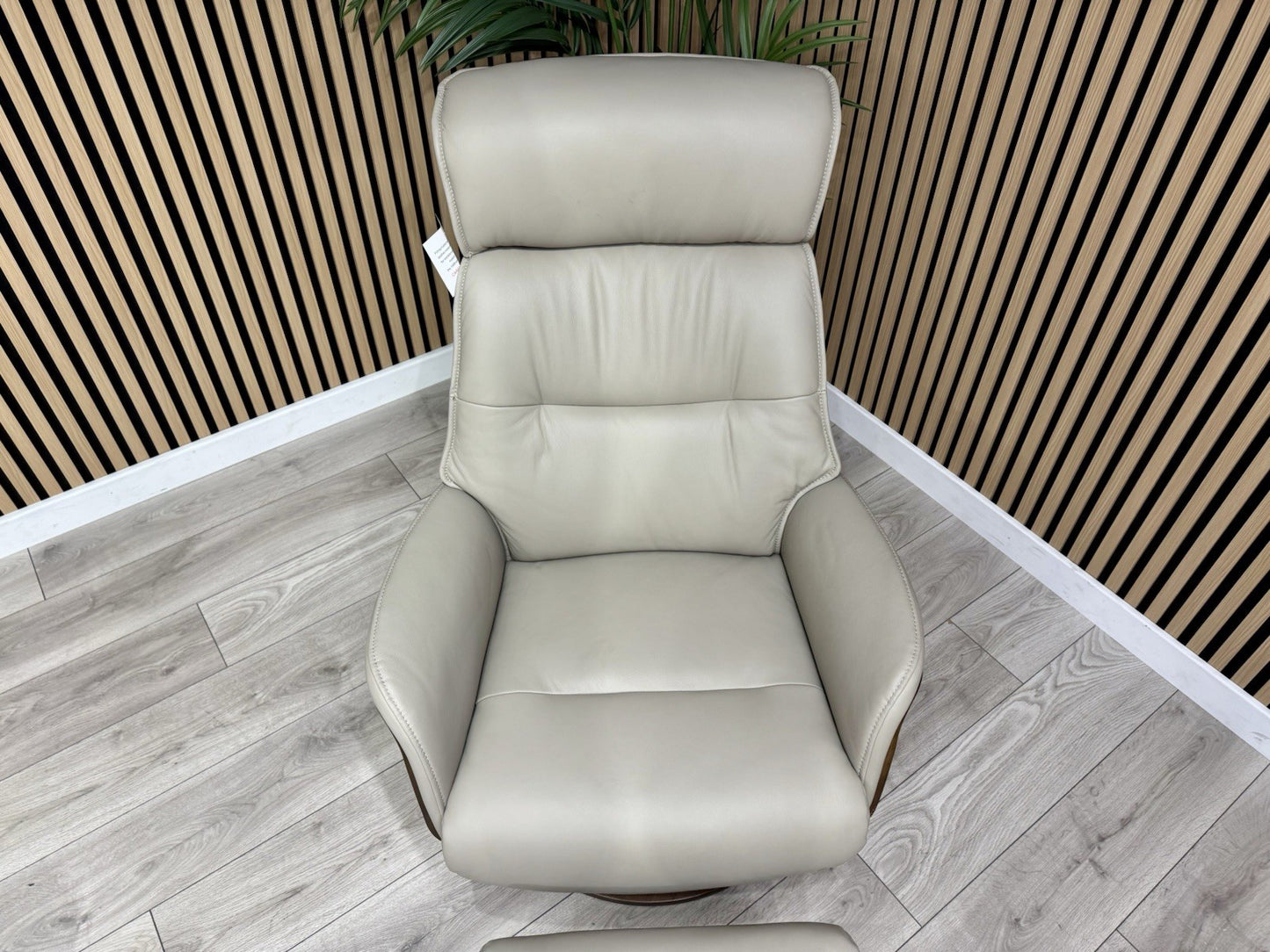 Furniture Village Tallinn Leather Swivel Chair and Footstool - RRP £1395