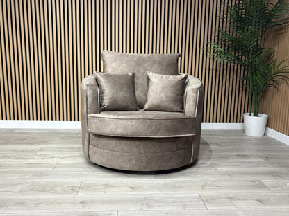 DFS - CHERISHED Style Fabric Swivel Armchair, Formal Back - RRP £949