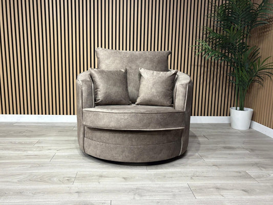 DFS - CHERISHED Style Fabric Swivel Armchair, Formal Back - RRP £949