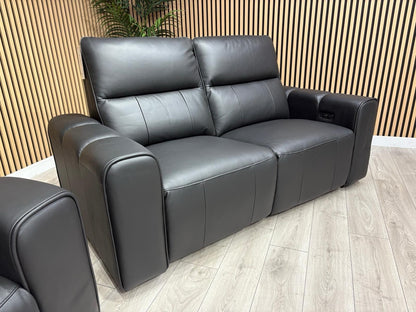 DFS Sample Bellagio Leather 3 Seater + 2 Seater Sofa Set, Power Recliners RRP: £3840