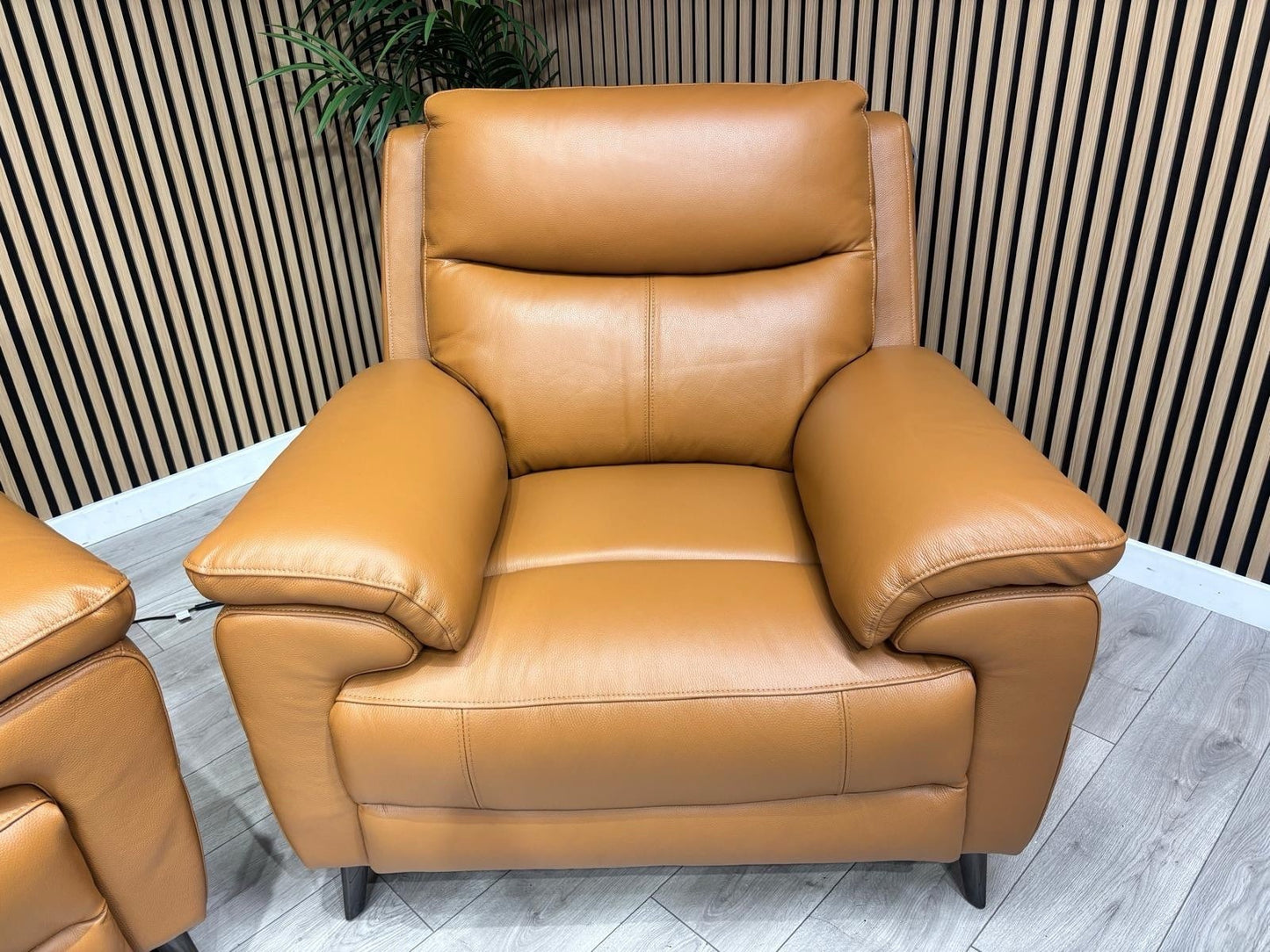 Furniture Village PANACHE Style Leather 3 Seater Sofa + 2 x Armchairs, Power