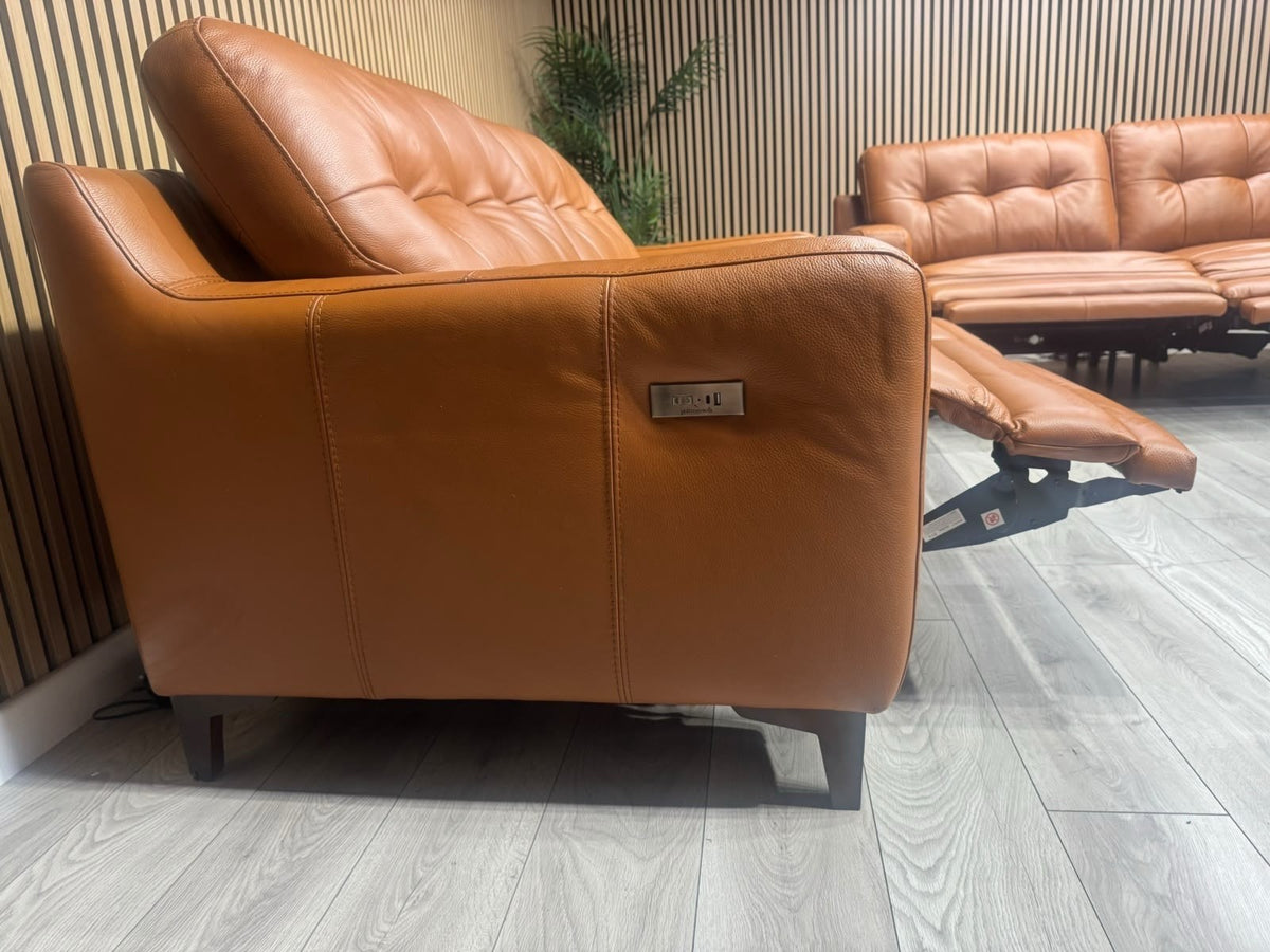 ScS Poltronesofa RUFFIO Leather 2 x 3 Seater Power Recliner Sofa Set - RRP £4498