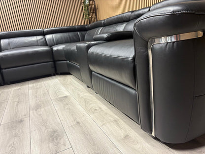 VENICE Leather 2 Corner 2 Power Recliner Sofa + Console - RRP £5,599
