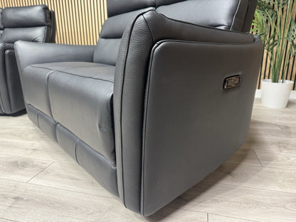 SCS  Cleveley Leather 2+2 Seater Power Recliner/Headrests + Console  - RRP £2898