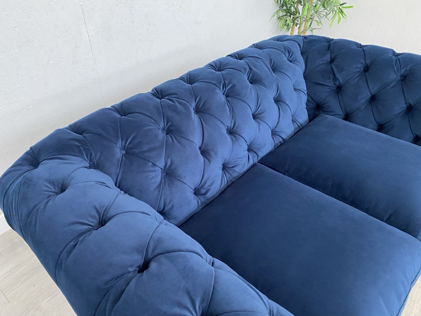 John Lewis - CROMWELL Chesterfield Fabric 2 Seater Sofa, Plush Navy - RRP £1,349