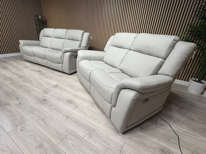 DOMINO Leather 3 Seater Sofa + Armchair Set, Power Recliners - RRP £2,795