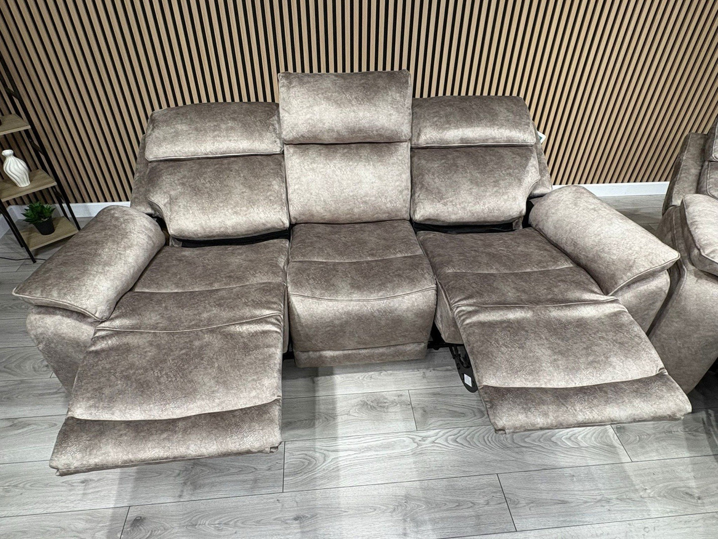 Furniture Village SLOANE Style Fabric 3 + 2 Seater Power Recliner Sofa Set