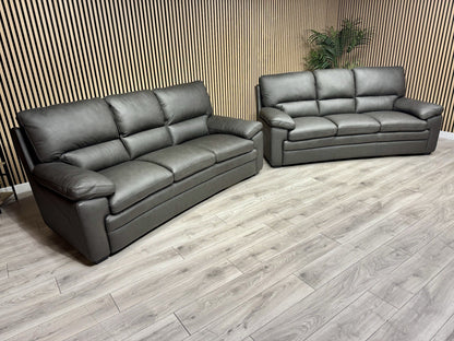DFS Brooker Leather 3+3 Seater Static Sofa Set  - RRP £3790
