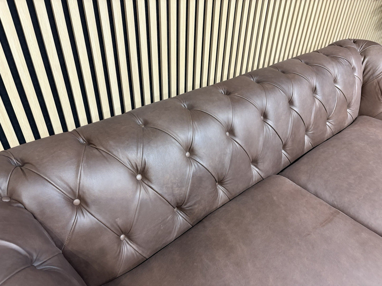 Next GOSFORD Leather Chesterfield Large 3 Seater + 2 Seater Sofa Set - RRP £5490