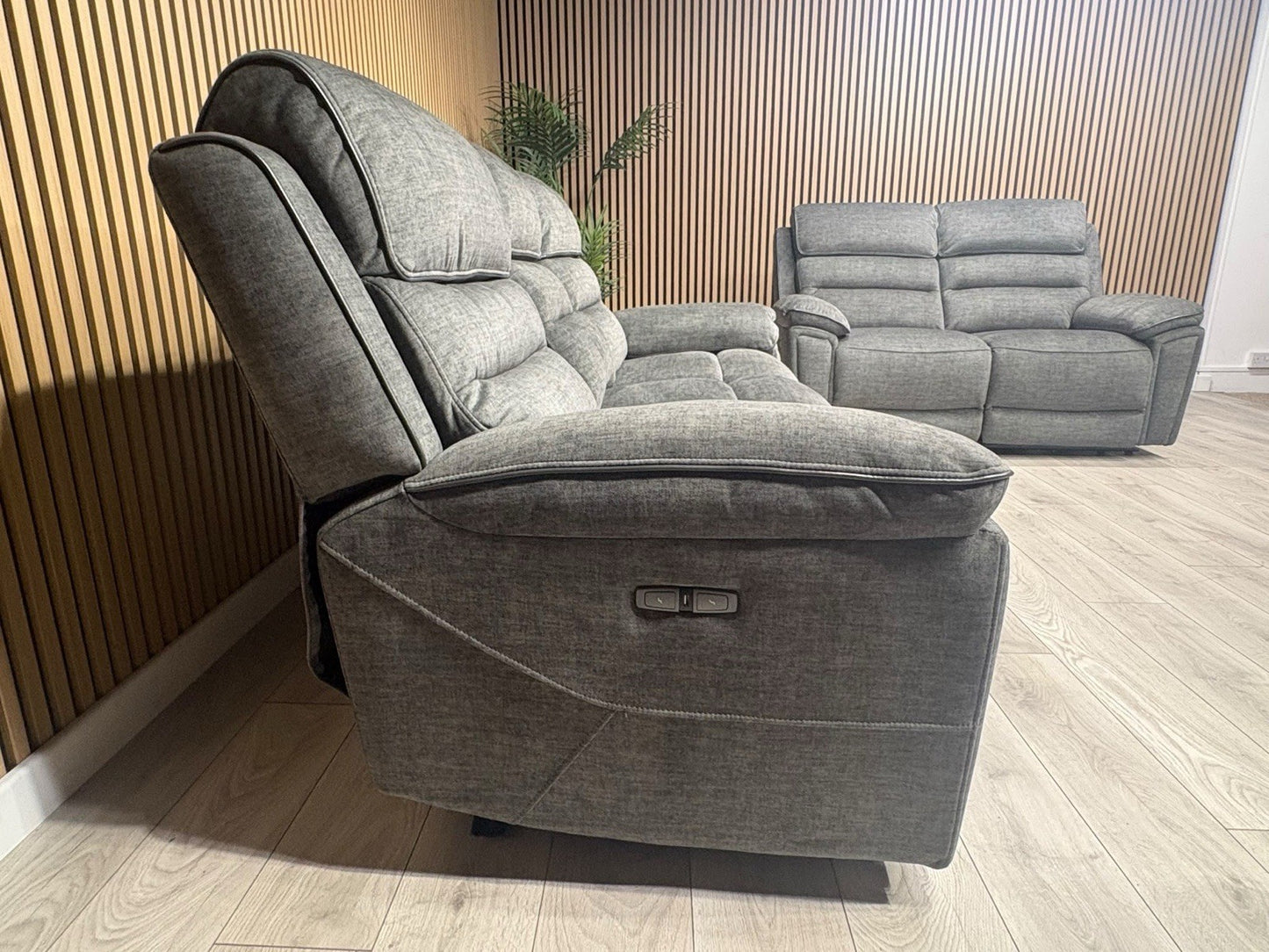 DFS New Lawson Power Recliner 3+2 Seater Sofa Set + Fold Down Table - RRP £2498