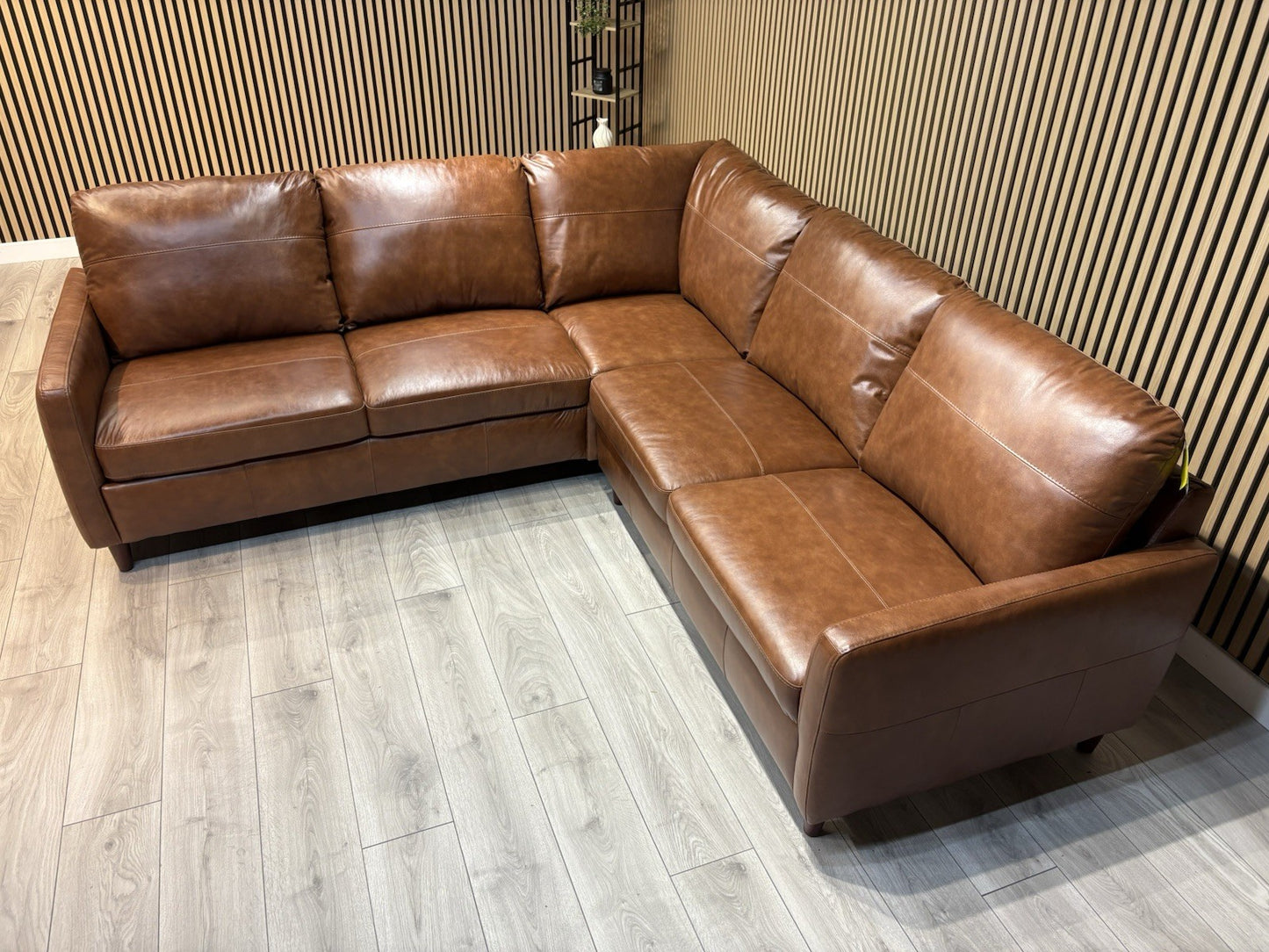 John Lewis BAILEY Style Leather 2 Corner 2 Sofa, Tan - RRP £3,679
