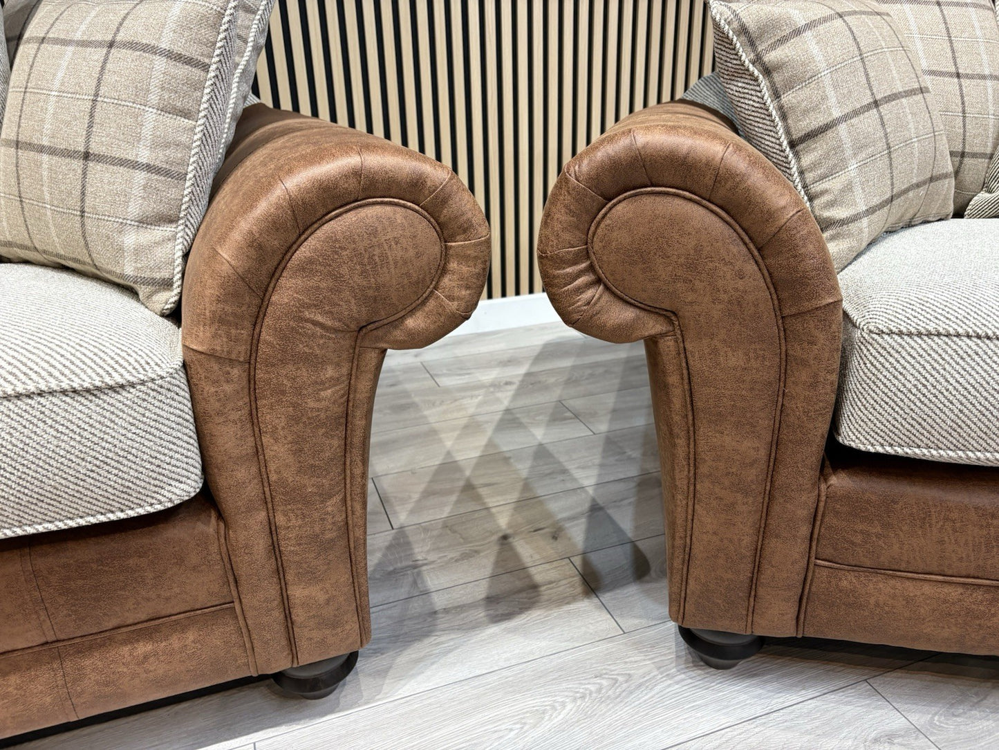 DARWIN Fabric Scatter Back 3 Seater + 2 Seater Sofa Set - RRP £2,598