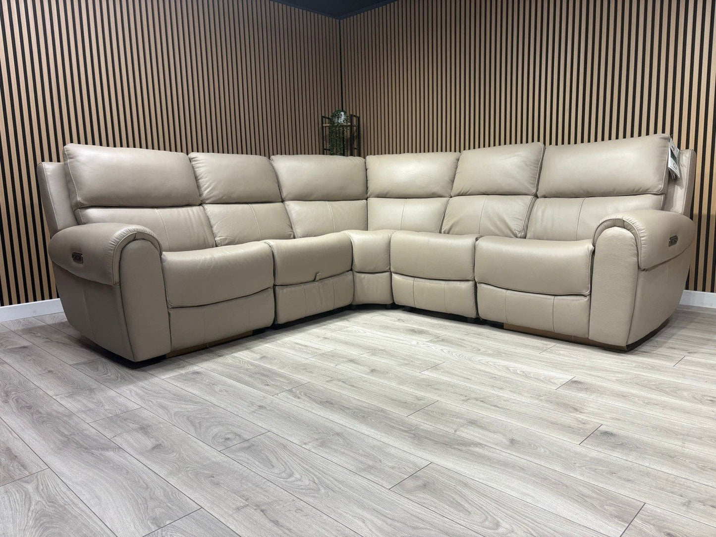 Oak FurnitureLand - Ezra Leather Modular Corner Sofa Power Recliners - RRP £3549