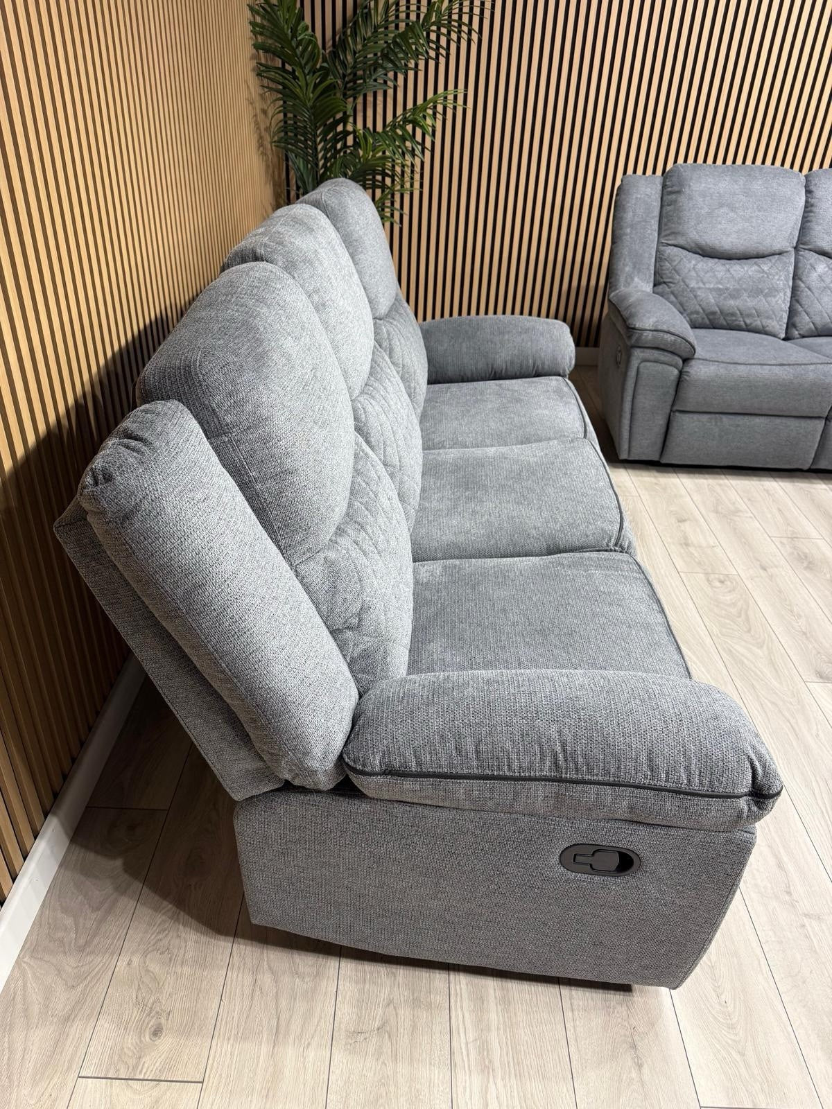 Very Myra 3 & 2 Fabric Manual Recliner Sofa Set Grey RRP £1,599